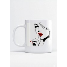 Sartre Art Güzel Kadın Tasarımlı Hediyelik Porselen Kupa Bardak