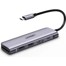 Type-C To HDMI USB 3.0 Tf Sd Pd Dönüştürücü Çok Fonksiyonlu Adaptör