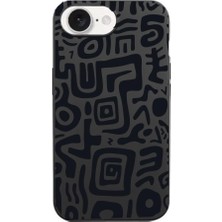 Lavreduar IPhone 16E ile Uyumlu Desenli Siyah Telefon Kılıfı - Dayanıklı, Ince ve Hafif Tasarım - Da