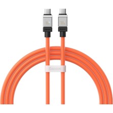 Baseus Coolplay Serisi Hızlı Şarj Kablosu Type-C To Type-C 100W, 1m, Turuncu