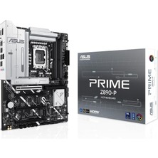 Asus Prıme Z890-P Intel Z890 LGA1851 Ddr5 8400 Dp HDMI Type-C 4x M2 Usb3.2 Aura Rgb 2.5gbit Lan Atx