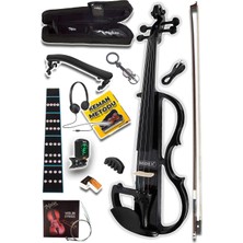 Midex RCZ-606B Elektro Keman Seti Siyah (Kulaklık Kablo Metod Tuner Yastık)