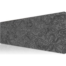 Klasse Pro - 4 Farklı Model Dikişli Kenar 120X60 cm Oyuncu Gaming Mouse Pad (Dark Grey Map Lines)
