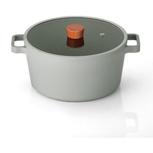 Fika Alüminyum Döküm Tencere Gri Cam Kapaklı 26 cm