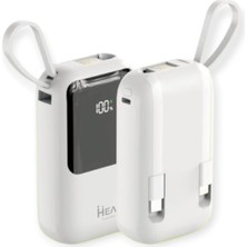 H12 10000 Mh Pd 20W ve USB 22.5W Fast Hızlı Şarj Dahili Type C ve Lightning Kablolu Dünya Standartla