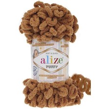 Alizepuffy (5 Adet) 179 Karamel Rengi El Örgü Ipliği