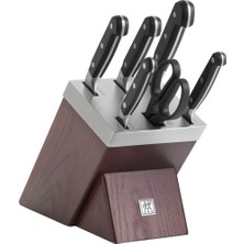 Zwilling 7 Parça Kendinden Bilemeli Blok Set, Doğal Ahşap ve Gümüş Rengi