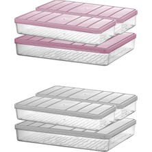 - Nora 3'lü 1 Büyük + 2 Küçük Boy Açık Gri Saklama Kabı