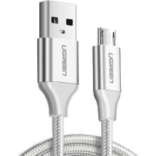 Örgülü Micro-Usb & Usb-A Data ve Şarj Kablosu, 1.5 Metre, Beyaz