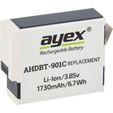 Ayex AHDBT-901C Batarya, Gopro Hero 9, 10, 11, 12 Ile Uyumlu