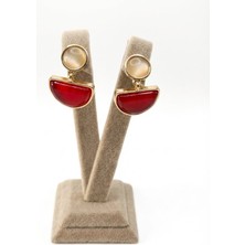 Kırmızı Yarım Ay Küpe