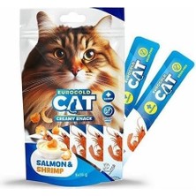 Eurogold Sıvı Kedi Ödülü Somon-Karides 5X15 gr