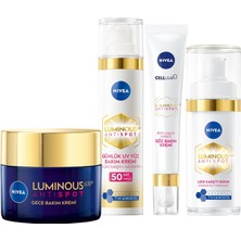 LUMINOUS630 Leke Karşıtı Cilt Bakım Seti, Gündüz Yüz Kremi 50ML, Gece Kremi, Cilt Serumu, Göz Kremi