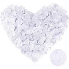 Kuzgun Ticaret Beyaz Renk Gül Yaprağı Şekilli Konfeti 1 Paket 100 Adet - Lisinya