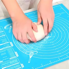 Mavi Silikon Hamur Açma Matı, 40X50 Cm, Ölçülü, Kaydırmaz, Yapışmaz