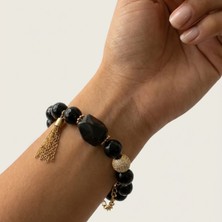 THEIA GemWorks Vuma — Dumanlı Kuvars & Oniks Kadın Bileklik