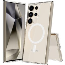 Galaxy S24 Ultra ile Uyumlu (6.8 Inç) Magsafe Uyumlu Air Hybrid Darbe Emici Tpu ve Pc Kılıf, Şeffaf