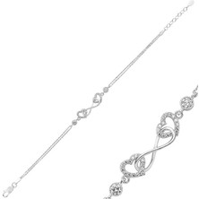 Katre46 Gümüş Kalpli Sonsuzluk Bileklik