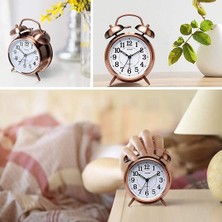 Katre46 Orta Boy Nostaljik Metal Çalar Masa Saati