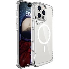ile Uyumlu iPhone 16 Pro Kılıf M-Safe Şarj Özellikli T- M-Safe Kapak Şeffaf