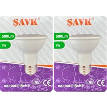 Avarson (2 Adet) Şavk 7W 6500K (Beyaz Işık) PAR20 E27 Duylu (Kalın Duy) LED Spot Ampul