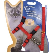 Ecoform Ayarlanabilir Kedi Gezdirme Tasması Lüx 120 cm Kırmızı