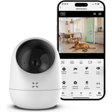 Akıllı Iç Mekan Wi-Fi Güvenlik Kamerası 3mp 1080P Fhd Görüntü Kalitesi Hareket Algılama 355° 10M Gec