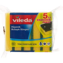 Düz Hijyenik Bulaşık Süngeri, 5'li , Yeşil