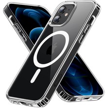 VENTO STORE Ehr. iPhone 12 Mini Için Kılıf Kamera Korumalı Magsafe ile Uyumlu Wireless Şarj Özellikli Şeffaf Kıl