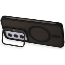 Bilişim Akademi Samsung Galaxy S25 Stantlı  Kılıf Case Pro Tank Kılıf Lens  Koruyucu Zırhlı Kılıf - Siyah