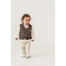 Cocosiss Camel Erkek Çocuk Nakışlı Yelek 3'lü Takım