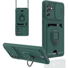 Nevarium Galaxy A04S Kılıf Ipli Lens Sürgülü Yüzüklü Kartvizitli Silikon Zuma