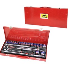 Go İthalat 26PCS Lokma Seti 8--32MMCIRCIR - -T- - -L- - Düz Kolsoket - Adaptör - Evrensel Bağlantı - T.vidametal Çantalı (5440)