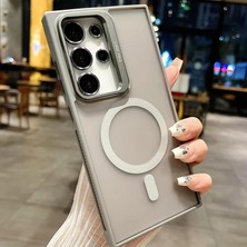Bilişim Akademi Samsung Galaxy S24 Ultra Stantlı  Kılıf Case Pro Tank Kılıf Lens  Koruyucu Zırhlı Kılıf - Gri