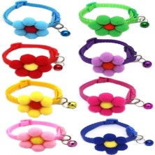 Ponpon Çiçekli Kedi Boyun Tasması 19X1 cm Yeşil