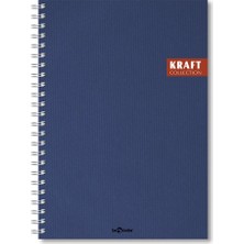 Lé Color 2017105/2 Kraft Defter Sert Kapaklı, Spiralli, 1.hamur Kağıt, 200 Sayfa, Lacivert