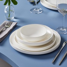 VENTO STORE Stream Bone Saturn 24 Parça 6 Kişilik Yemek Takımı Beyaz