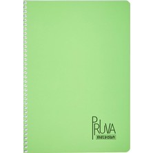 Pruva A4 Pet Spiralli Karton Kapaklı Defter 144 Yaprak - Kareli - Yeşil