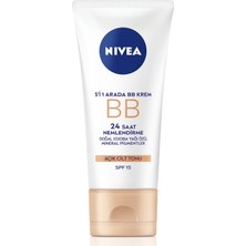 VENTO STORE Nıvea Bb Krem, 24 Saat Nemlendirme+Doğal Jojoba Yağı Özü +Açık Cilt Tonu 50 Ml, Spf 15 Güneş Korumas