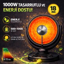 Seramik Isıtıcı 1000W | Devrilme Korumalı | Enerji Tasarruflu Güvenli Elektrikli Isıtıcı