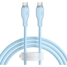 Pudding Hızlı Şarj Özellikli Type-C To Type-C Kablo 100W, 1.2 Metre, Mavi