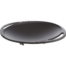 Lava Döküm Kavurma Tavası, Metal Kulplu, 28CM, Siyah