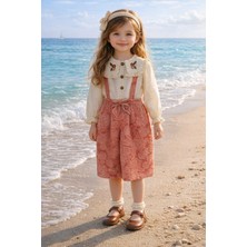 Cumino Gıorgia Kız Çocuk 2’li Takım | Vintage Desenli Bluz & Salopet |