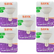Avarson (5 Adet) Şavk 7W 6500K (Beyaz Işık) PAR20 E27 Duylu (Kalın Duy) LED Spot Ampul
