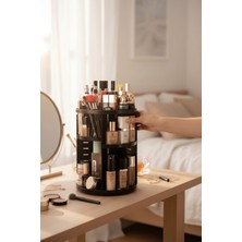 Heredot 360 Derece Dönen Makyaj Takı Rafı Organizer – Siyah Kozmetik Düzenleyici MIT1295