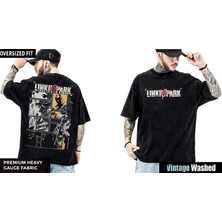 Linkin Park Yıkamalı Over Size Tişört Xl