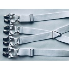 Kemer Sepeti 8 Klipsli Beyaz Renkli Pantolon Askısı