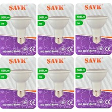 Avarson (6 Adet) Şavk 7W 6500K (Beyaz Işık) PAR20 E27 Duylu (Kalın Duy) LED Spot Ampul