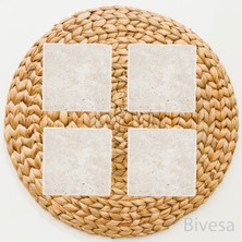BiveSa Stone Coasters Modern & Şık %100 Doğal Taş Bardak Altlığı 4’lü Set
