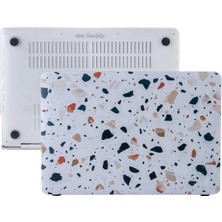 M1 Kılıf 13 Inç Uyumlu Sert Kapak Koruyucu Mermer Desenli Touchıd M1 Air A2337 A2179 A1932 Gri